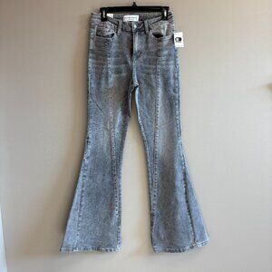 Flying Monkey light wash grey flare jean
